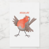 Niedlicher Singvogel Cartoon Lebensmitteletikett (Einzelnes Label)