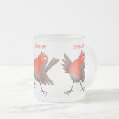 Niedlicher Singvogel Cartoon Mattglastasse (VorderseiteRechts)