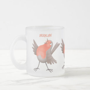Niedlicher Singvogel Cartoon Mattglastasse