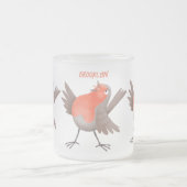 Niedlicher Singvogel Cartoon Mattglastasse (Mittel)