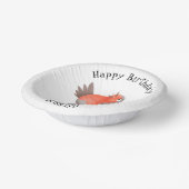 Niedlicher Singvogel Cartoon Pappteller (Gewinkelt)