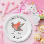 Niedlicher Singvogel Cartoon Pappteller (Party)