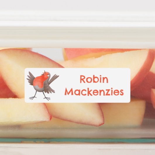 Niedlicher Singvogel Cartoon personalisiert Etiketten (Befestigt)