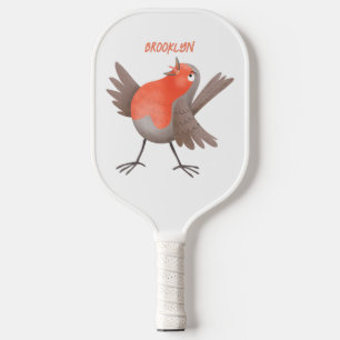 Niedlicher Singvogel Cartoon Pickleball Schläger