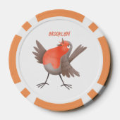 Niedlicher Singvogel Cartoon Pokerchips (Rückseite)