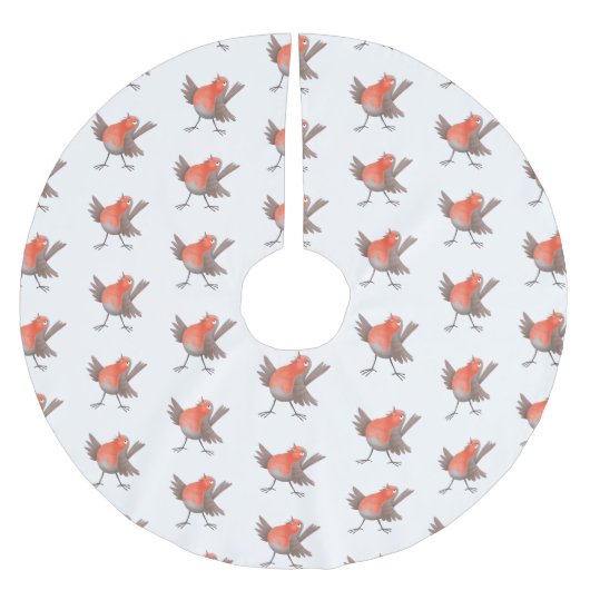 Niedlicher Singvogel Cartoon Polyester Weihnachtsbaumdecke (Vorderseite)