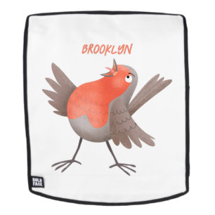 Niedlicher Singvogel Cartoon Rucksack