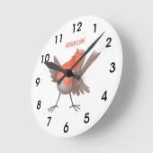 Niedlicher Singvogel Cartoon Runde Wanduhr (Winkel)