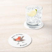 Niedlicher Singvogel Cartoon Runder Pappuntersetzer (Vor Ort)