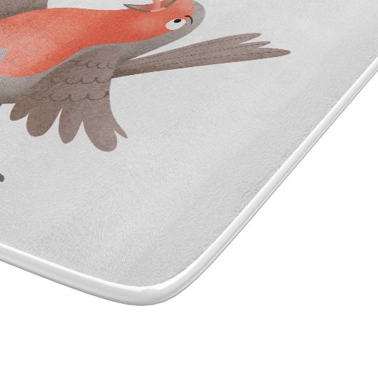 Niedlicher Singvogel Cartoon Schneidebrett (Ecke)