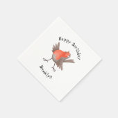 Niedlicher Singvogel Cartoon Serviette (Ecke)