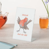 Niedlicher Singvogel Cartoon Sockelschild (In SItu)