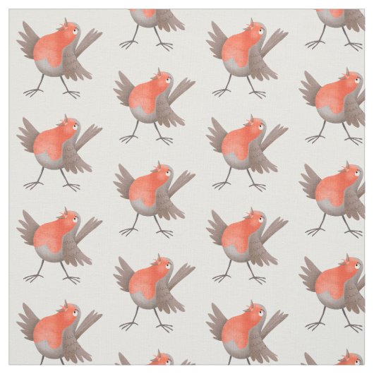 Niedlicher Singvogel Cartoon Stoff (Muster)