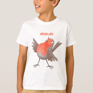Niedlicher Singvogel Cartoon T-Shirt