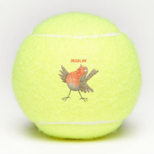 Niedlicher Singvogel Cartoon Tennisbälle