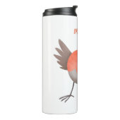 Niedlicher Singvogel Cartoon Thermosbecher (Nach links gedreht)