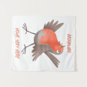Niedlicher Singvogel Cartoon Wandteppich (Vorderseite (Horizontal))
