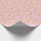 Niedlicher Sinterklaas-Staf auf hellrosa Geschenkpapier (Ecke)