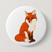Niedlicher sitzender Knopf Fox Button (Vorderseite)