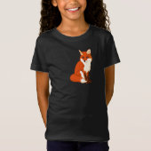 Niedlicher sitzender Mädchen-T - Shirt Fox (Vorderseite)