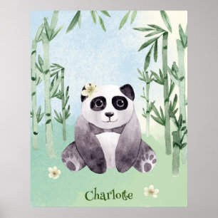 Niedlicher sitzender Panda Poster