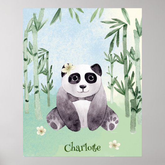 Niedlicher sitzender Panda Poster (Vorne)