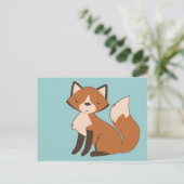 Niedlicher Sitzfuchs Postkarte (Stehend Vorderseite)