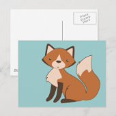 Niedlicher Sitzfuchs Postkarte (Vorne/Hinten)