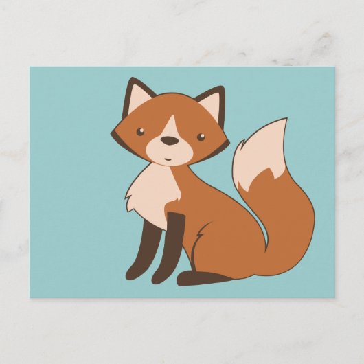 Niedlicher Sitzfuchs Postkarte (Vorderseite)