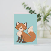 Niedlicher Sitzfuchs Postkarte (Stehend Vorderseite)