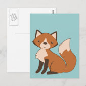 Niedlicher Sitzfuchs Postkarte (Vorne/Hinten)