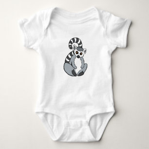 Niedlicher Sitzring-Lemur Baby Strampler