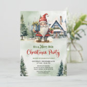 Niedlicher skandinavischer Gnadenbau im Winter Einladung (Stehend Vorderseite)