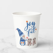 Niedlicher skandinavischer Gnome mit Bunnies Freud Pappbecher (Rückseite)