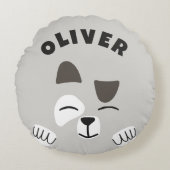 Niedlicher skandinavischer Hund - neutraler, kunde Rundes Kissen (Vorderseite)