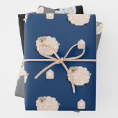 Niedlicher skandinavischer Schaffox Moon Baby Boy Geschenkpapier Set (Beispiel)