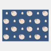 Niedlicher skandinavischer Schaffox Moon Baby Boy Geschenkpapier Set (Vorderseite)