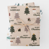 niedlicher skandinavischer Weihnachtsbaum Geschenkpapier Set (Beispiel)