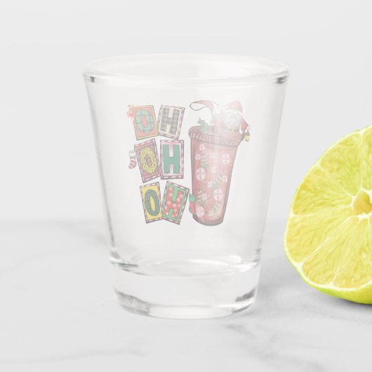 Niedlicher skandinavischer Weihnachtsmann Gnome -  Schnapsglas (Rückseite)