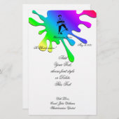 Niedlicher Skateboarder Name und Text hinzufügen Briefpapier (Vorne/Hinten)