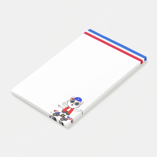 Niedlicher Skater Post-it Klebezettel (angewinkelt)