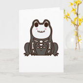 Niedlicher Skelettfrosch Karte (Gelbe Blume)