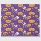 Niedlicher Skelettspass zu Halloween Geschenkpapier (Flach)