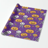 Niedlicher Skelettspass zu Halloween Geschenkpapier (Ungerollt)