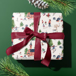 Niedlicher Ski Pink Nordic Christmas Geschenkpapier<br><div class="desc">Niedliche Winterskiszene pink und grün mit einem nordischen Alpinski-Lodge-Dorf mit Häusern und Lodge einer niedlichen Kirche und vielen Menschen und Kindern, die Winterspass in der Winternatur mit weißem Schnee unter den Weihnachtsbäumen in der Landschaft haben, Muster in allen Druck. Perfekt, um die Geschenke für Ihre Lieben in einem Weihnachtsfest Party....</div>