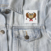Niedlicher Skifahrer Cartoon Button (Beispiel)
