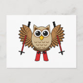 Niedlicher Skifahrer Cartoon Feiertagspostkarte (Vorderseite)