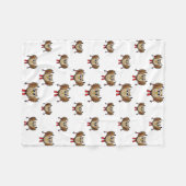 Niedlicher Skifahrer Cartoon Fleecedecke (Vorderseite (Horizontal))