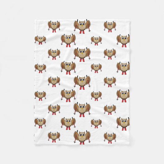 Niedlicher Skifahrer Cartoon Fleecedecke (Vorderseite)