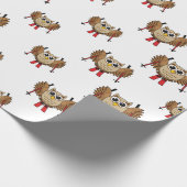 Niedlicher Skifahrer Cartoon Geschenkpapier (Ecke)